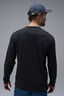 Macpac Men's Vintage Embroidered Fairtrade Organic Cotton Long Sleeve T-Shirt, BLACK MARLE, hi-res