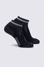 Macpac Reflective Trail Quarter Sock &mdash; 2 Pack, Black, hi-res
