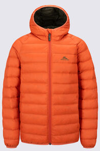Macpac Kids' Uber Light Hooded Down Jacket, Koi/Grape Leaf, hi-res
