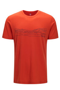 Macpac Men's Lines 180 Merino T-Shirt, Burnt Ochre, hi-res