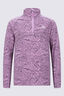 Macpac Kids' Ruru Fleece Pullover, Orchid Mountain Print, hi-res