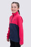 Macpac Kids' Ruru Fleece Pullover, Raspberry/Navy, hi-res