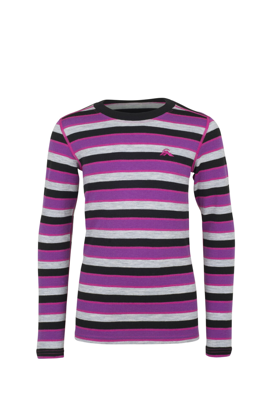 Macpac Kids' 220 Merino Long Sleeve Top, Purple Stripe, hi-res