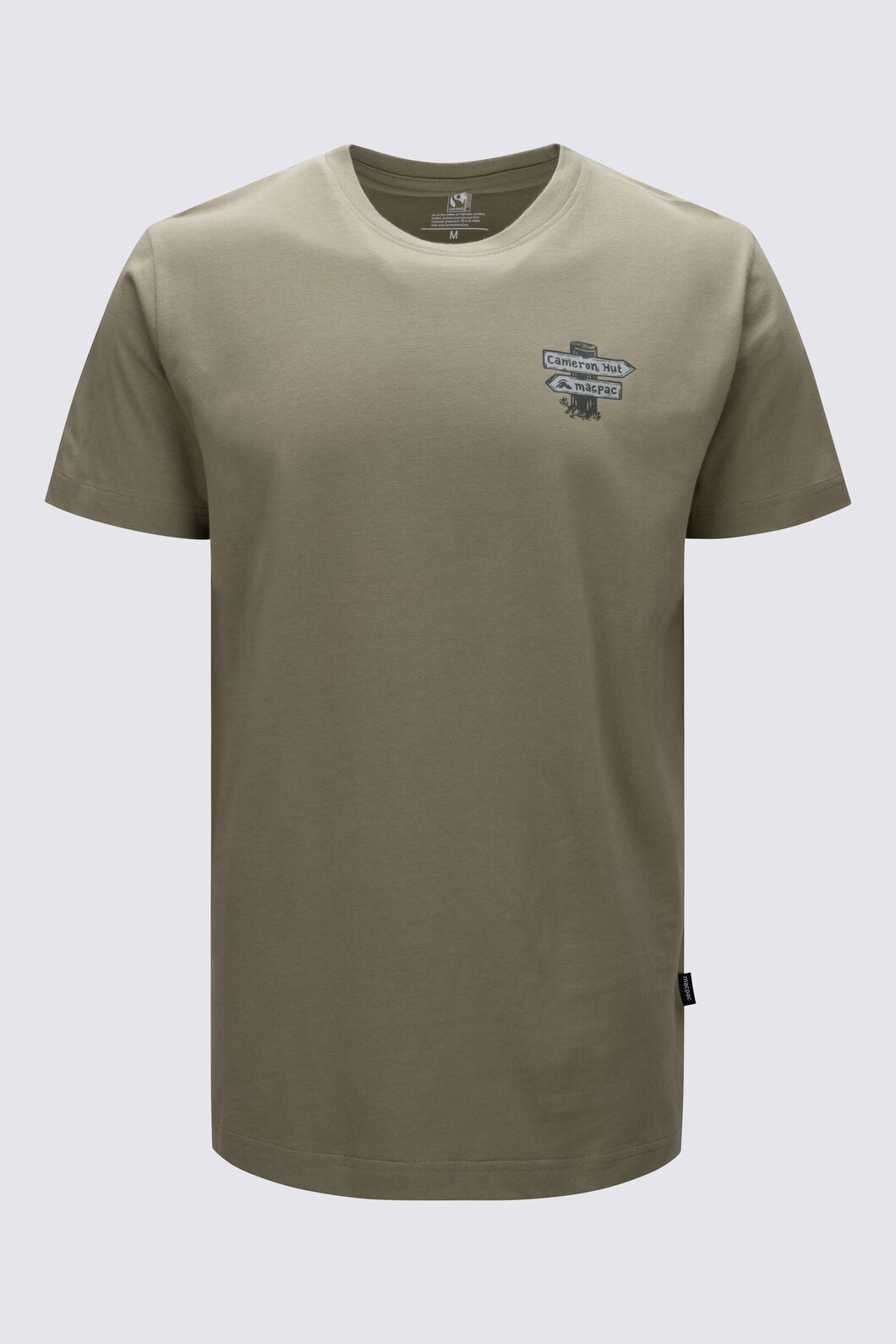 Macpac Men's Cameron Hut Fairtrade Organic Cotton Short Sleeve T-Shirt, Oil Green, hi-res