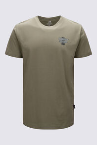 Macpac Men's Cameron Hut Fairtrade Organic Cotton Short Sleeve T-Shirt, Oil Green, hi-res