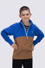 Macpac Kids' Ruru Fleece Pullover, Dazzling Blue/Toasted Coconut, hi-res