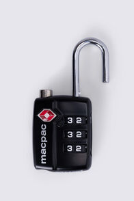 Macpac 3-dial TSA 7 Shank Travel Padlock, Black, hi-res