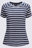 Macpac Women's Ella 180 Merino T-Shirt, French Oak/Navy Stripe, hi-res