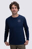 Macpac Men's Alps Fairtrade Organic Cotton Long Sleeve T-Shirt, Navy Iris, hi-res