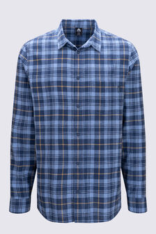 Macpac Men's Campfire Long Sleeve Shirt, Blue Plaid