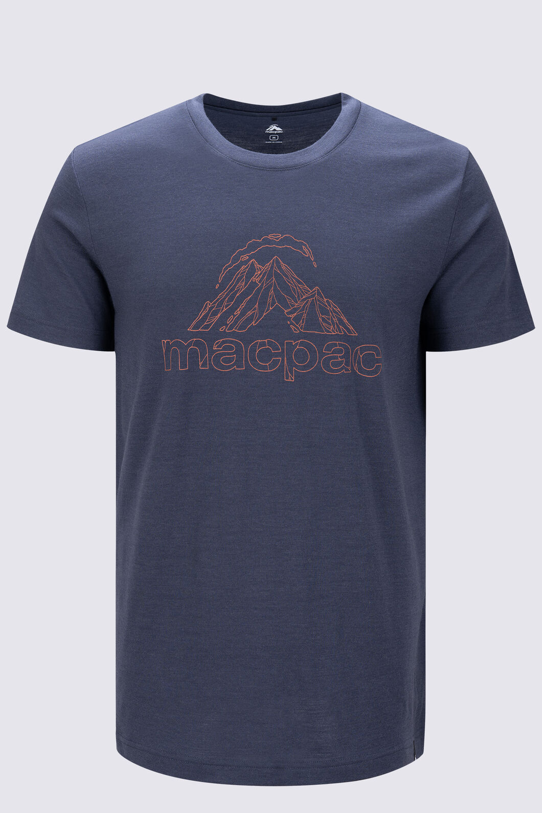 Macpac Men&rsquo;s Logo Merino 180 T-Shirt, India Ink, hi-res