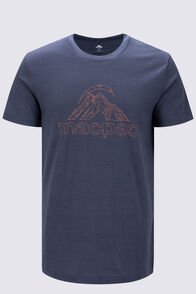 Macpac Men&rsquo;s Logo Merino 180 T-Shirt, India Ink, hi-res