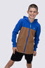 Macpac Kids' Ruru Fleece Jacket, Dazzling Blue/Toasted Coconut, hi-res