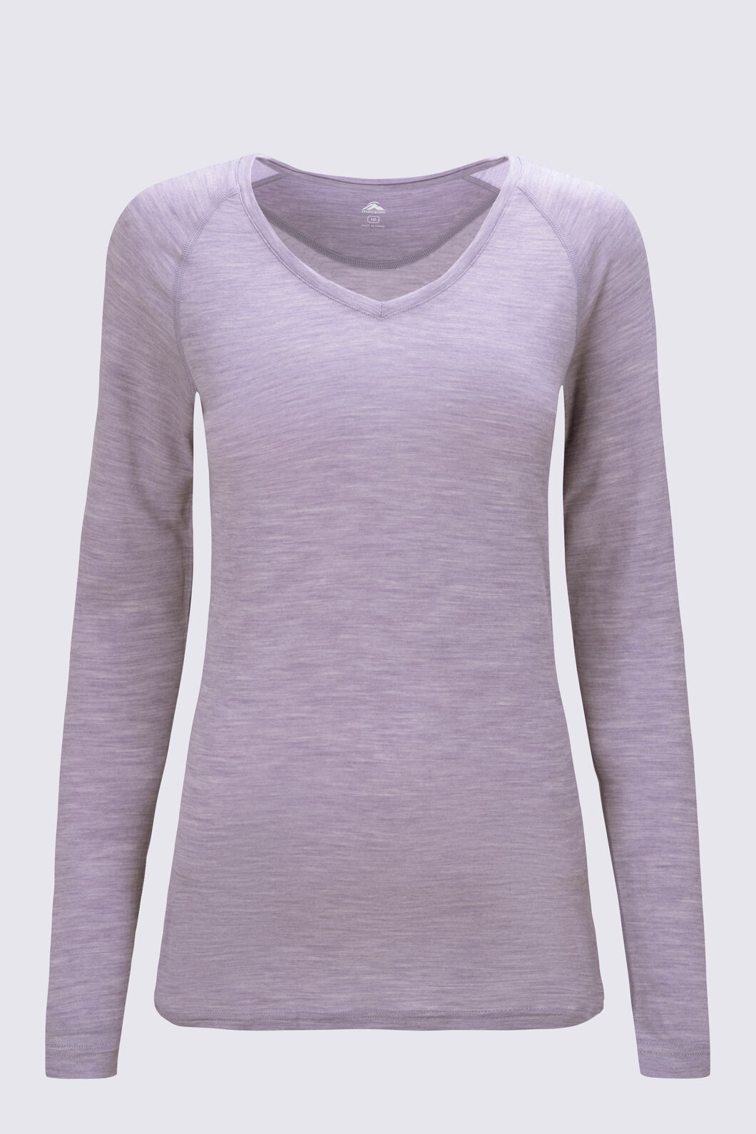 Macpac Women's 150 Merino V-Neck Top, Lavender Grey Marle, hi-res