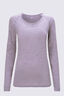 Macpac Women's 150 Merino V-Neck Top, Lavender Grey Marle, hi-res