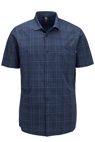 Macpac Men's Travel Lite Short Sleeve Shirt, Black Iris Check, hi-res