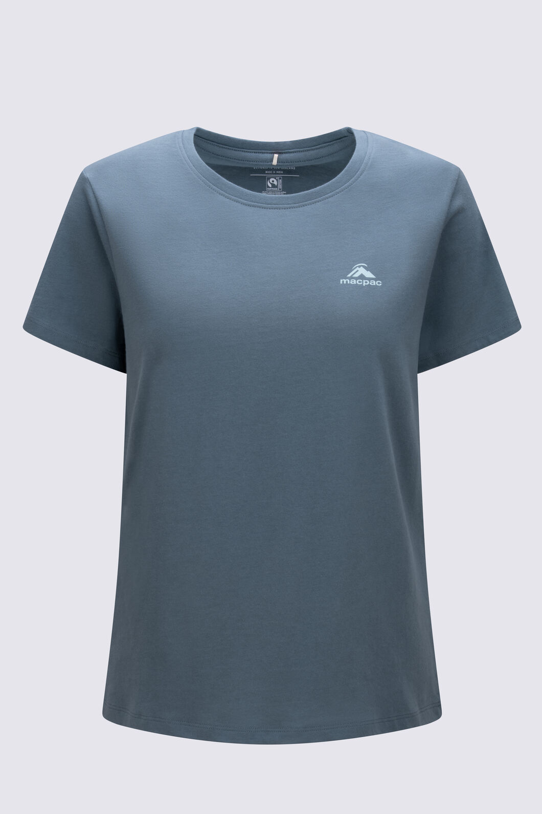 Macpac Women's Aoraki Topo Fairtrade Organic Short Sleeve T-Shirt, Goblin Blue, hi-res