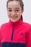 Macpac Kids' Ruru Fleece Pullover, Raspberry/Navy, hi-res