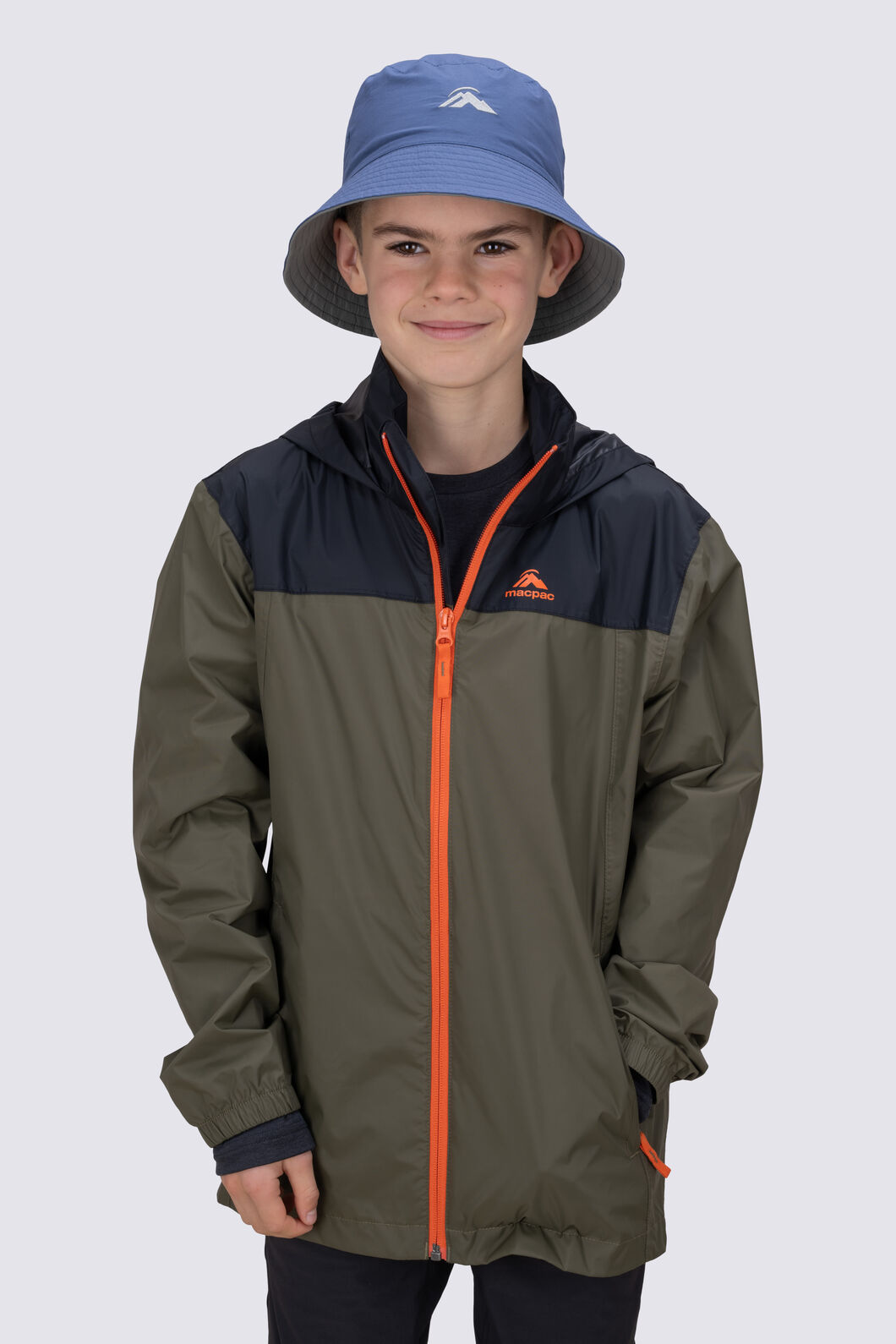 Macpac Kids' Pack-It Jacket, Black/Grape Leaf, hi-res