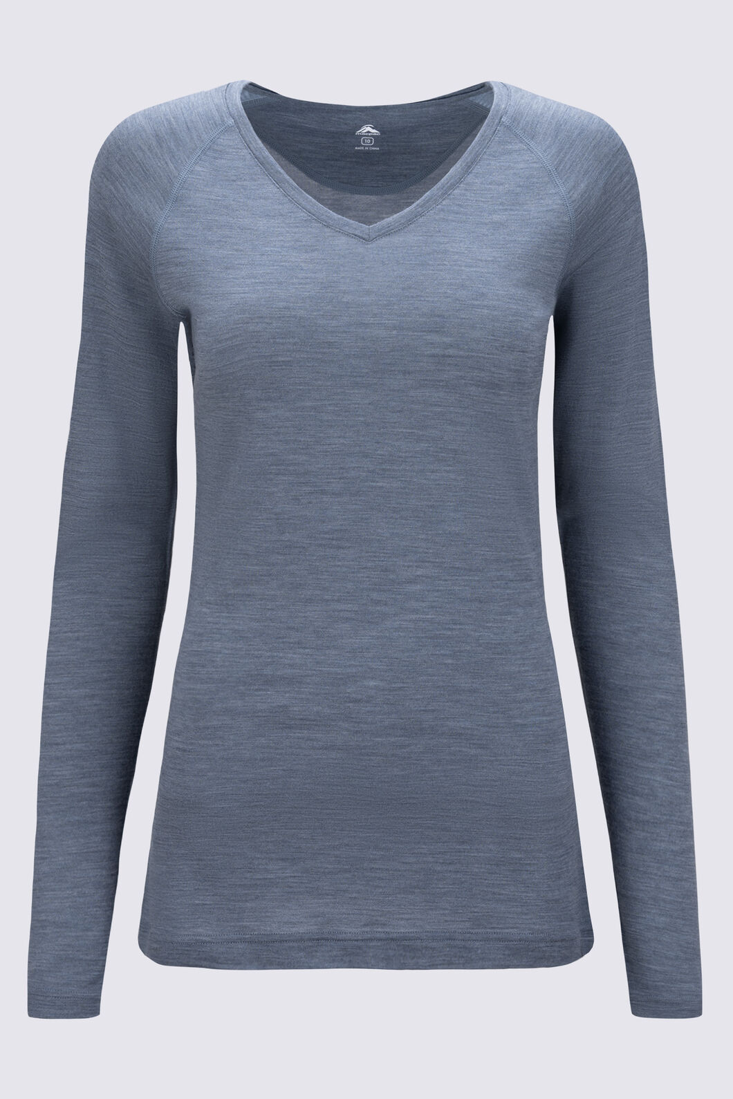 Macpac Women's 150 Merino V-Neck Top, Stormy Weather Marle, hi-res
