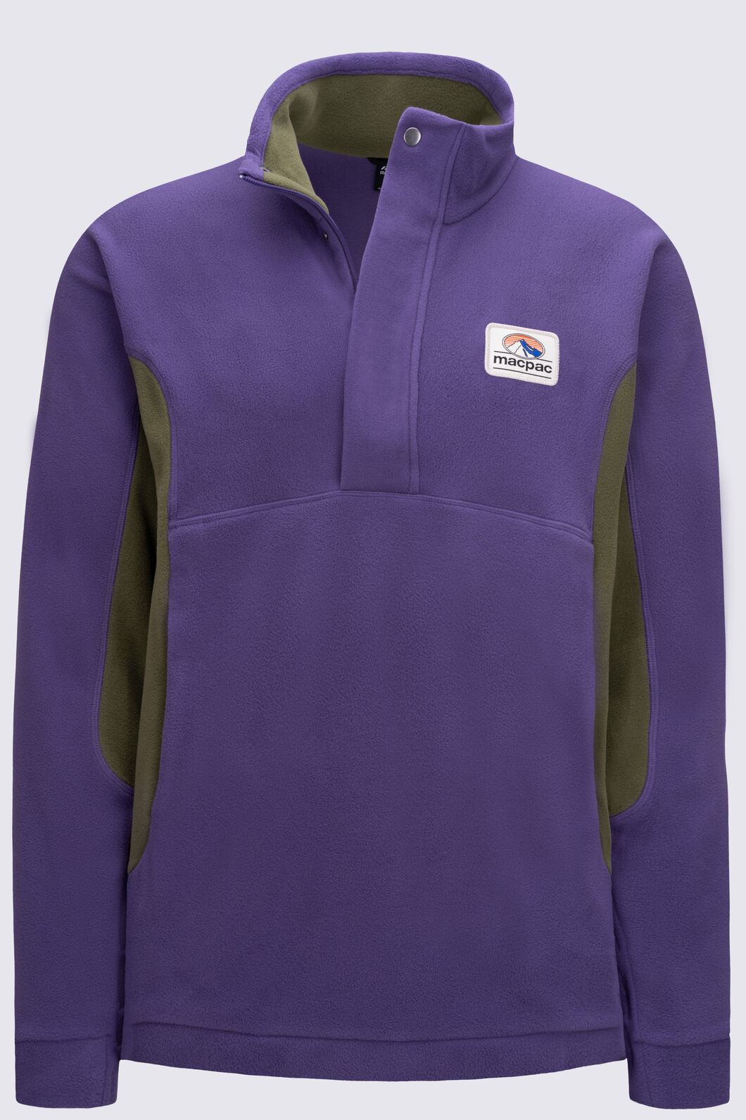 Macpac Men's Heritage Fleece Pullover, Loganberry/Winter Moss, hi-res