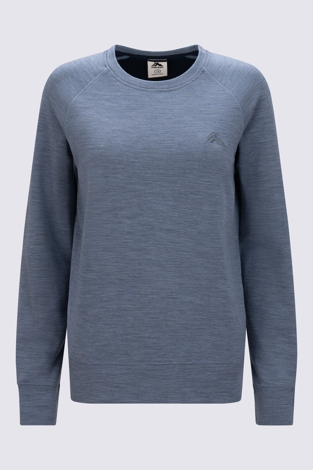 Macpac Women&rsquo;s 280 Merino Long Sleeve Crew, Stormy Weather Marle, hi-res