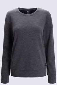 Macpac Women's 280 Merino Blend Long Sleeve Crew, Grey Marle, hi-res