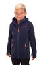 Macpac Kids' Mini Mountain Hooded Fleece Jacket, Black Iris/Russet Orange, hi-res