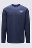 Macpac Men's Waihohonu Hut Fairtrade Organic Cotton Long Sleeve T-Shirt, Navy Marle, hi-res