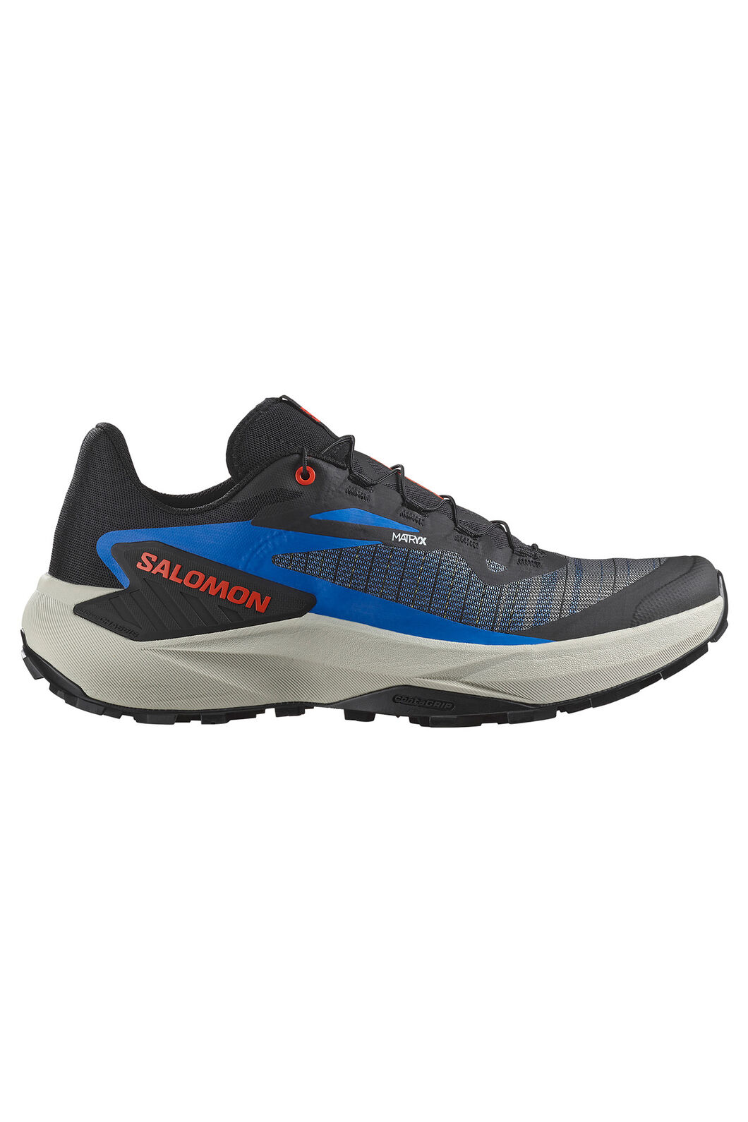 Salomon Men's Genesis Trail Running Shoes, Blk/French Blue/Cherry Tomato, hi-res