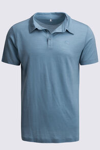 Macpac Men's Lydon 145 Merino Blend Polo, Smoke Blue, hi-res