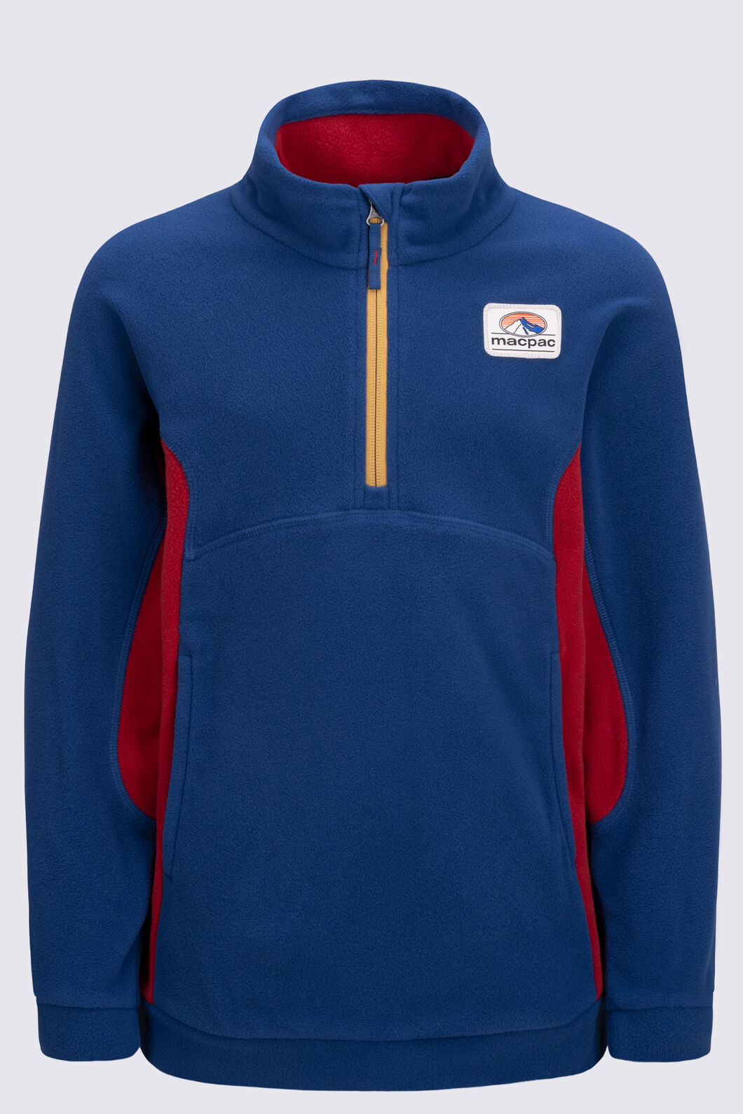 Macpac Kids' Heritage Fleece Pullover, Estate Blue/Emboldened, hi-res
