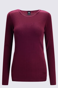 Macpac Women's 220 Merino Long Sleeve Top, Tawny Port, hi-res