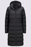 Macpac Women's Aurora Long Hooded Down Coat, Black, hi-res