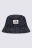 Macpac Kids' Winger Reversible Bucket Hat, Black/Asphalt Print/Black, hi-res
