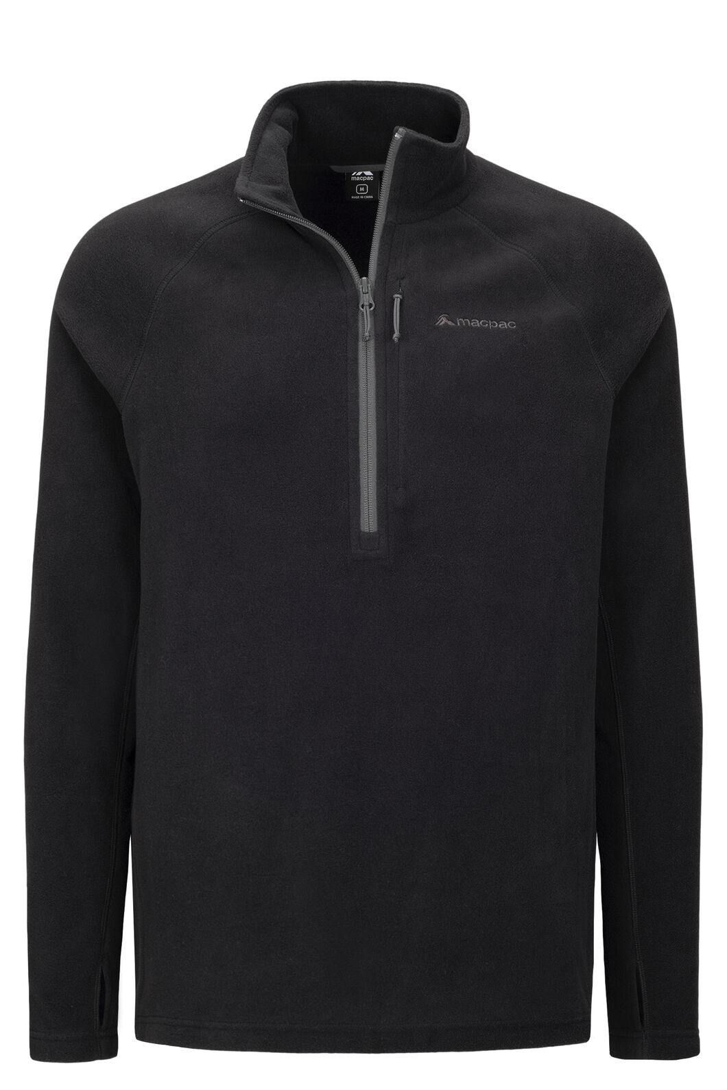 Macpac Men's Tui Fleece Pullover, Black, hi-res