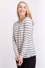 Macpac Women's Ella 180 Merino Long Sleeve T-Shirt, Cream/ Grey Marle, hi-res