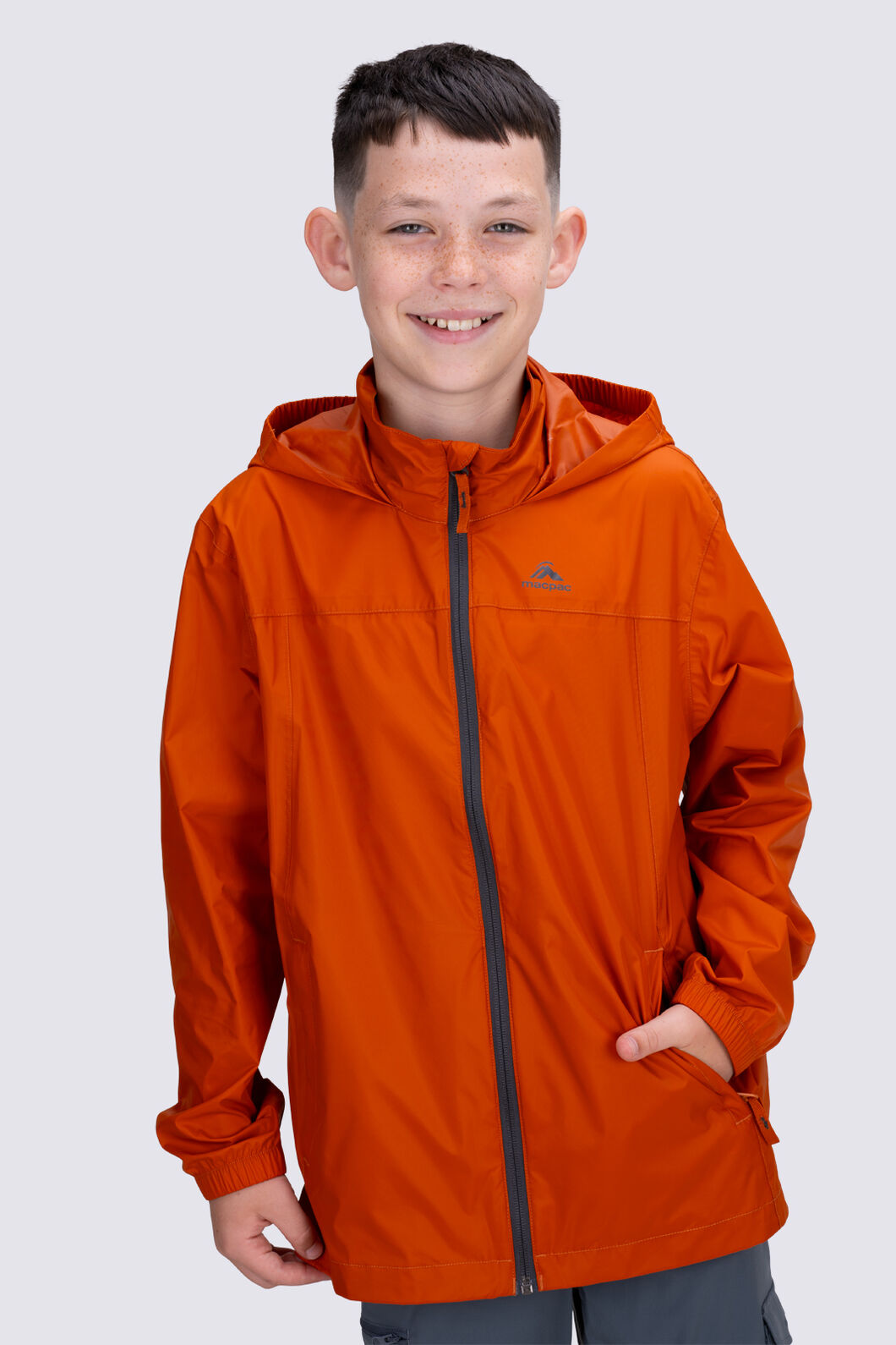Macpac Kids' Pack-It-Jacket, Rust, hi-res