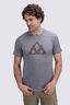 Macpac Men's 180 Merino T-Shirt, Grey Marle/Red Barn, hi-res