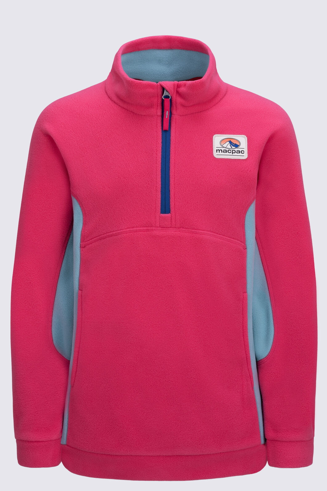 Macpac Kids' Heritage Fleece Pullover, Honeysuckle/Dusty Turquoise, hi-res
