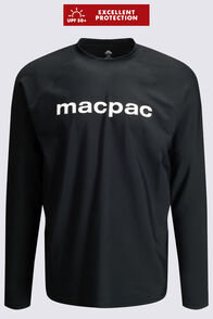 Macpac Men's Long Sleeve Rash Top, Black, hi-res