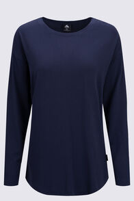 Macpac Women's Long Sleeve Modal T-Shirt, Baritone Blue, hi-res