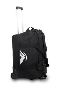 Macpac 80L Wheeled Duffel Bag, Black, hi-res