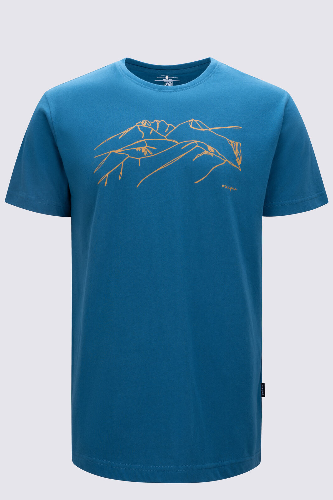 Macpac Men's Taylor Range Fairtrade Organic Cotton Short Sleeve T-Shirt, Moroccan Blue, hi-res