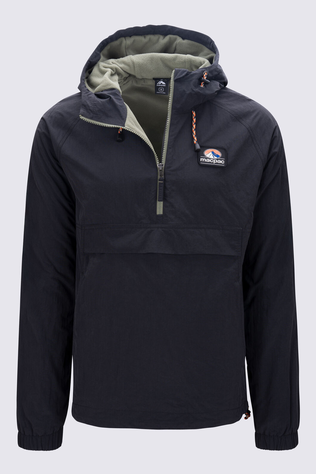 Macpac Men&rsquo;s Heritage Fleece-Lined Windbreaker, Black, hi-res