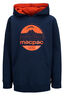 Macpac Kids' Fairtrade Organic Cotton Pullover Hoody, Black Iris/Pureed Pumpkin, hi-res
