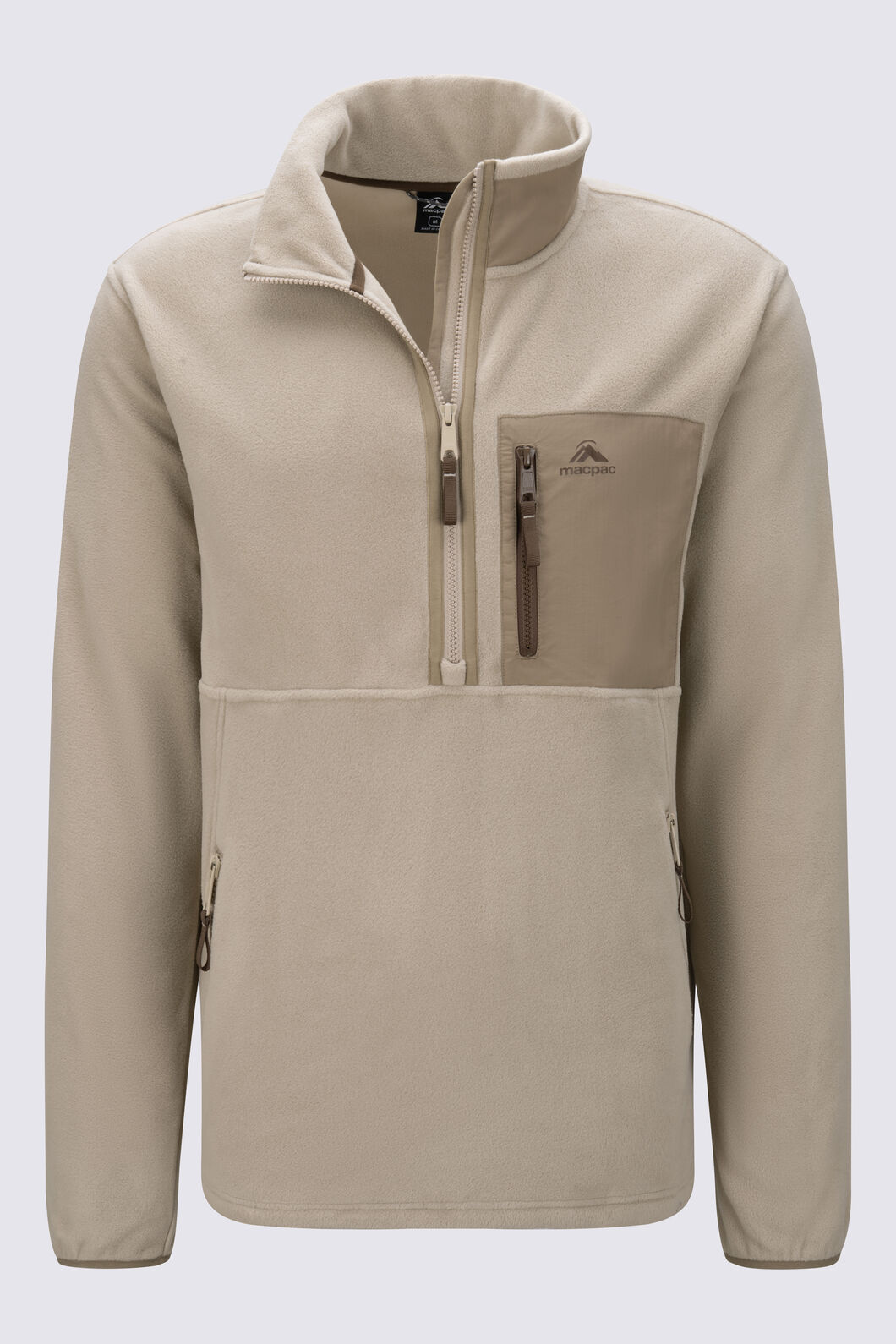 Macpac Men's Kindling Fleece Pullover, Sand, hi-res