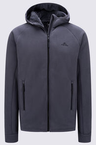 Macpac Mens Mountain Hooded Fleece Jacket, Forged Iron, hi-res