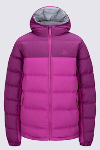 Macpac Kids' Halo Hooded Down Jacket, Boysenberry/Rose Violet, hi-res