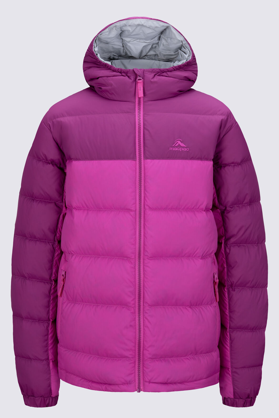 Macpac Kids' Halo Hooded Down Jacket, Boysenberry/Rose Violet, hi-res